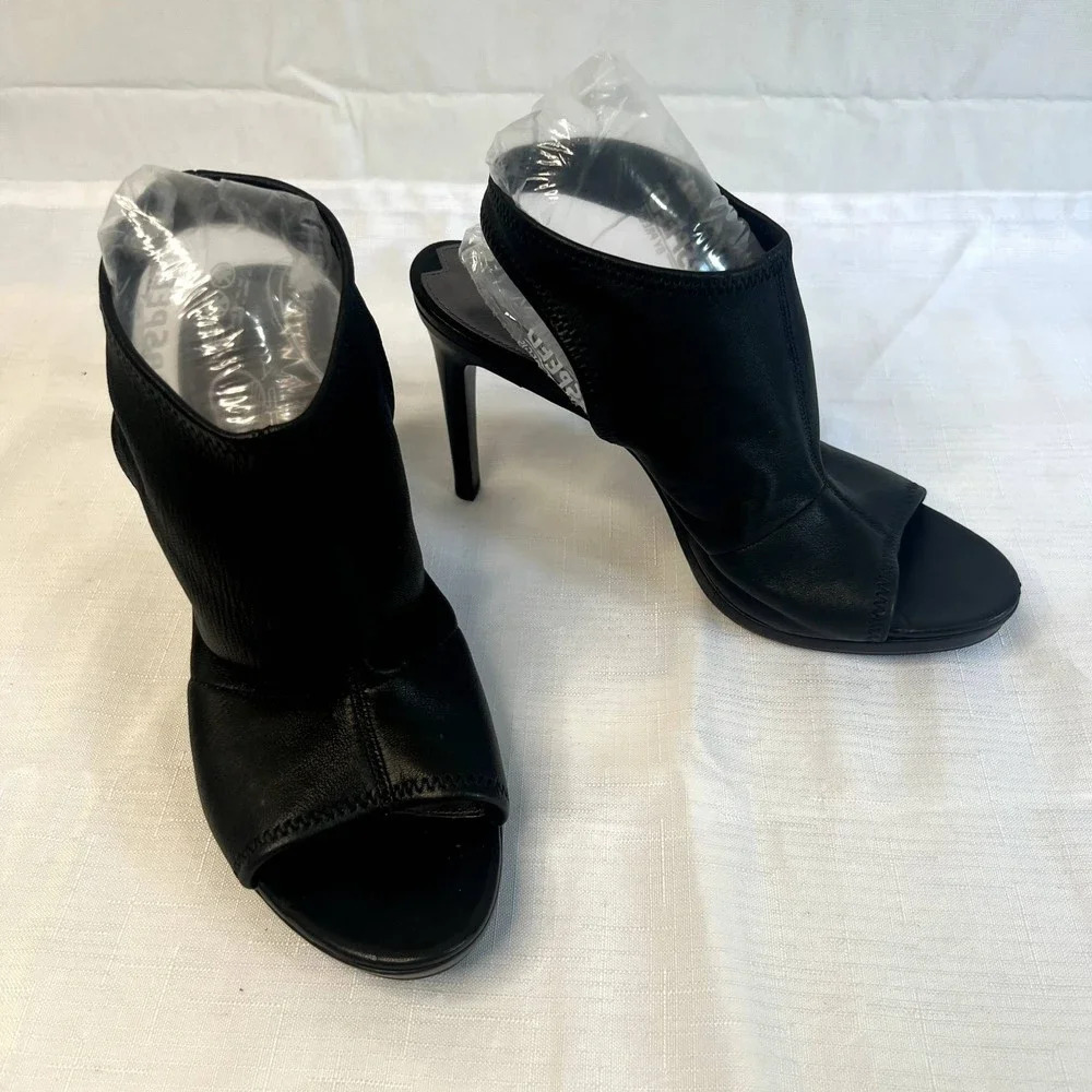 Via Spiga Black Open Toe Slingback Leather High Heels Leather Size 7.5 - Picture 11 of 11